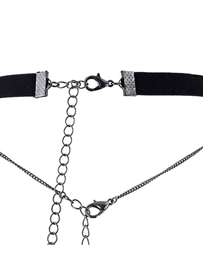 Lux Accessories Brass  Alien Head Charm Choker Necklace  - Image 2