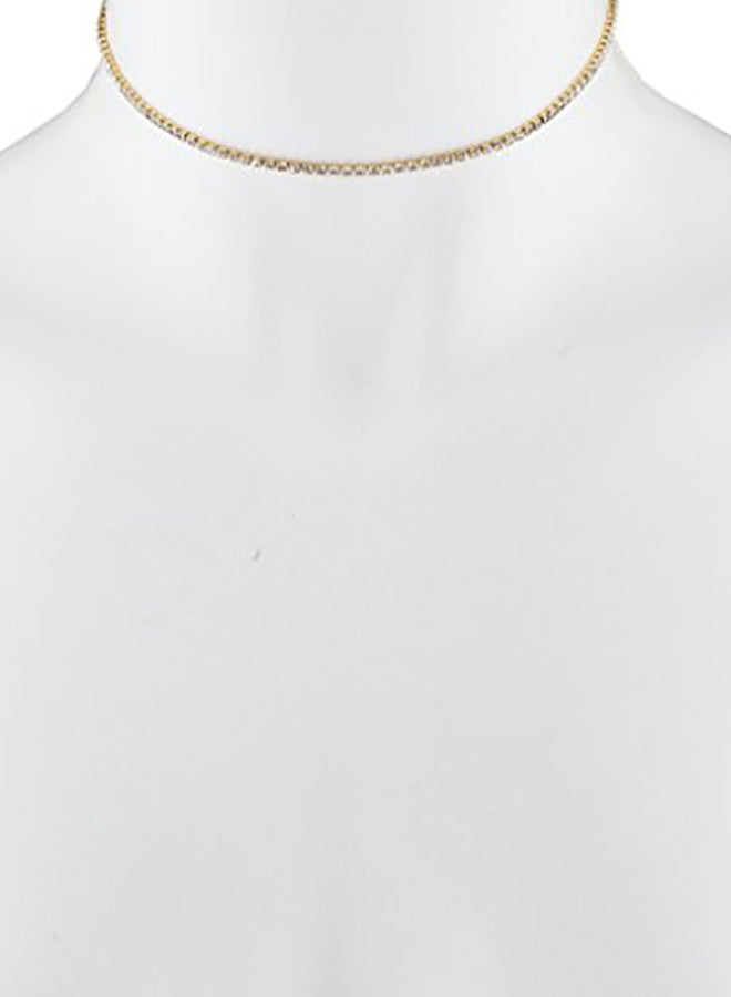 Lux Accessories - Brass  Crystal Cupchain Choker Necklace - Image 1