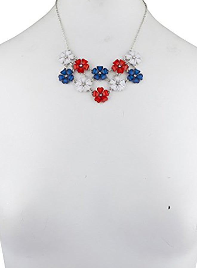 Lux Accessories Brass  Flower Statement Bib Necklace  - Image 2