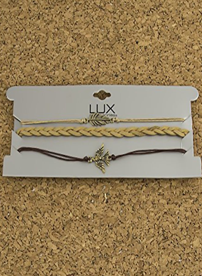 Lux Accessories Brass  Leaf Charm Collar Choker Necklace - Image 3