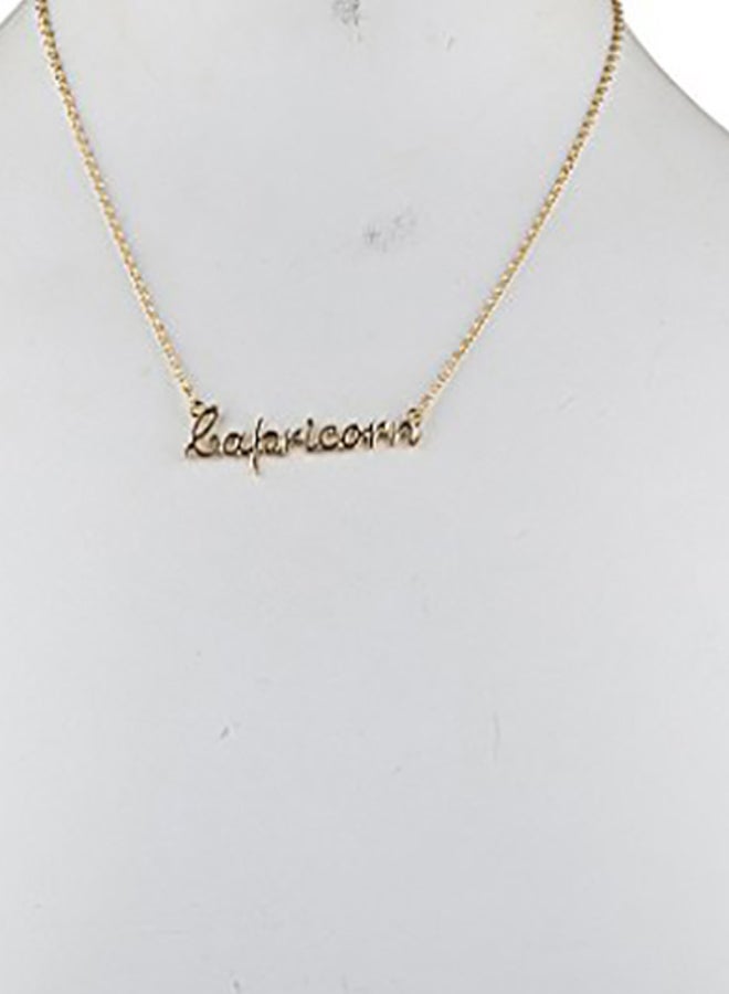 Lux Accessories Brass  Capricorn Pendant Necklace - Image 2