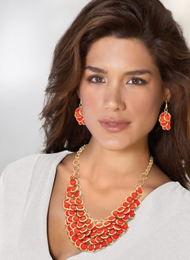 Palm Beach Jewelry Brass  Lucite Jewellery Set  - Image 2