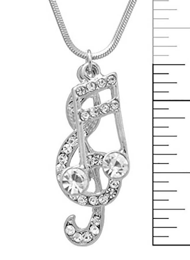 SpinningDaisy - Brass  Crystal Music Notes Pendant Necklace - Image 1