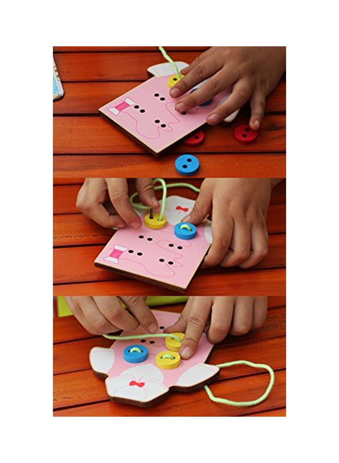 BabyPrice Wooden Sewing On Buttons Board Toy  - Image 3