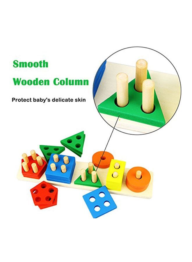 Dreampark Montessori Toys For 1 to 3-Year-Old Boys Girls Toddlers, Wooden Sorting And Stacking Toys For Toddlers And Kids Preschool, Educational Toys, Color Recognition Stacker Shape Sorter, Learning Puzzles Gift  - Image 3