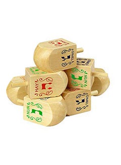 Izzy 'n' Dizzy 30-Piece Wooden Dreidels Game  - Image 1
