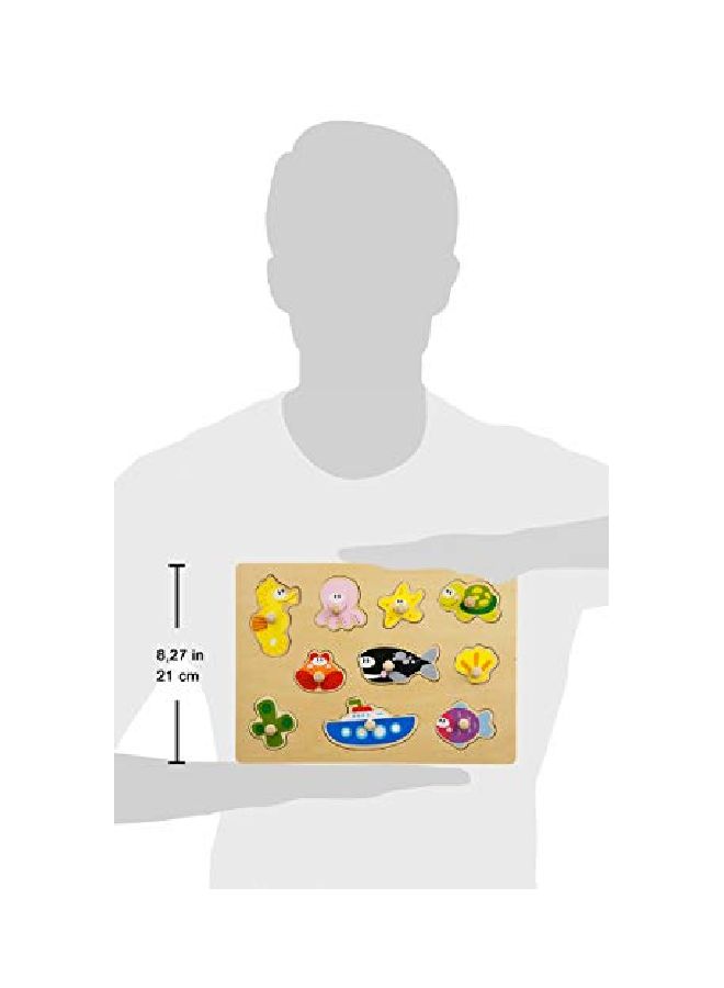 توكي توي لعبة بازل خشبية بتصميم الحياة البحرية - Image 3