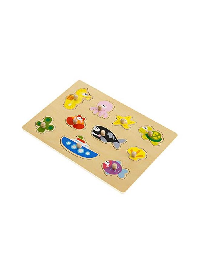 توكي توي لعبة بازل خشبية بتصميم الحياة البحرية - Image 1