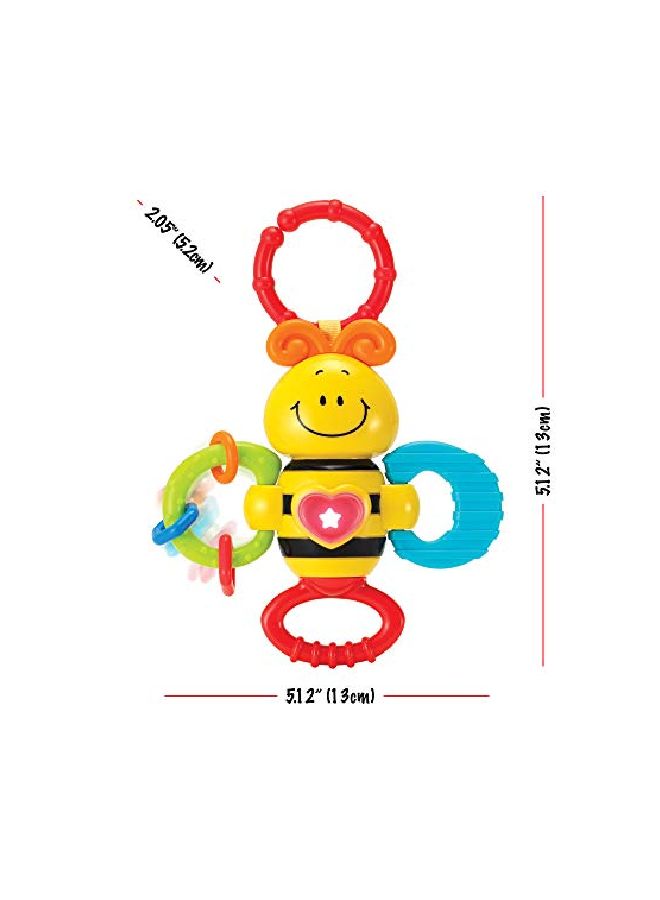 KiddoLab Twist Rattle Musical Bee Light-Up Toy And Teething Ring  - Image 3