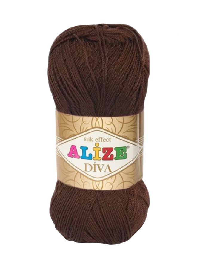 أليز غزل حياكة يدوية ديفا بني 100جرام