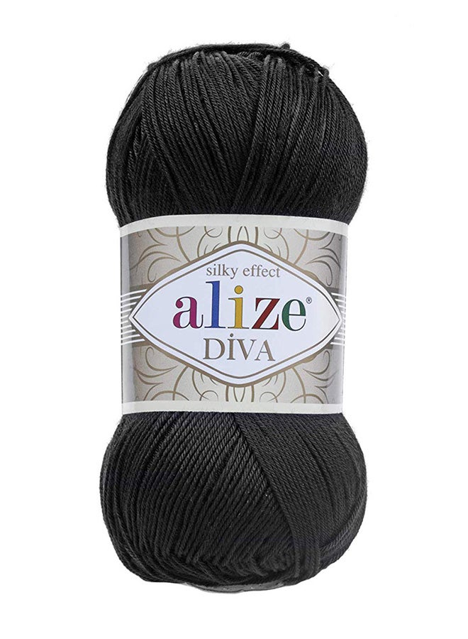 Diva Hand Knitting Wool Yarn Black 100grams - v1552289565/N21799514A_1