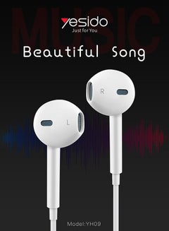 Yesido In-Ear Wired Earphones White  - Image 4