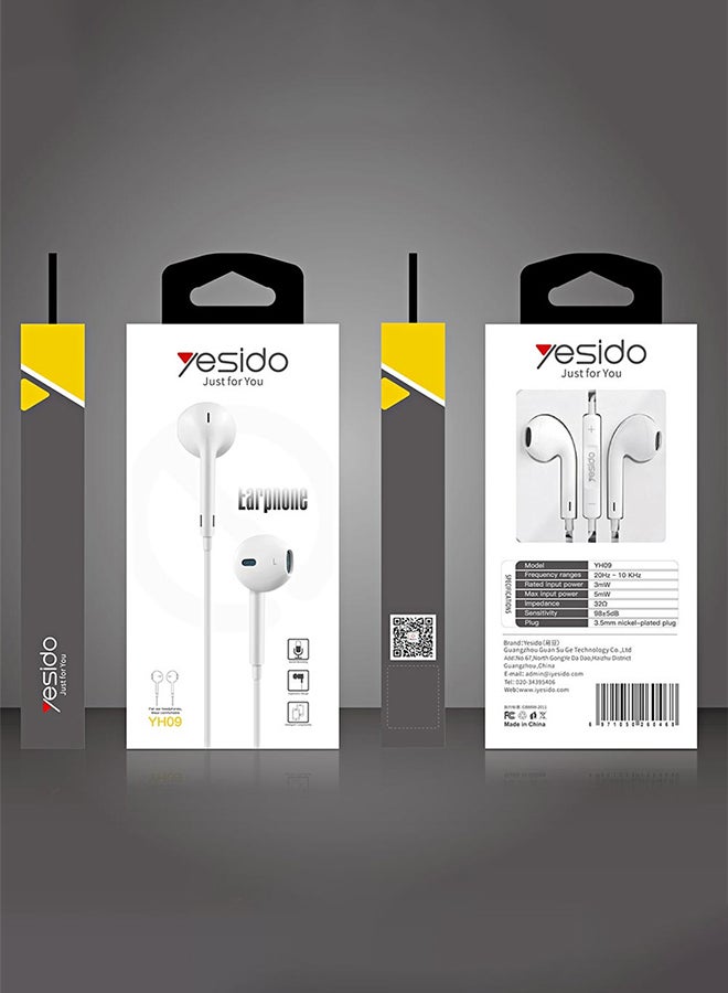 Yesido - In-Ear Wired Earphones White - Image 1