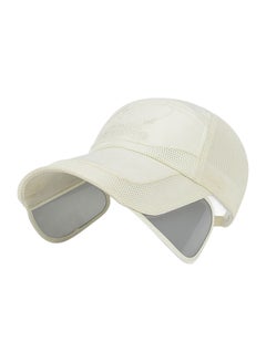 Letter Embroidery Retractable Visor Wide Brim Cap Off-White