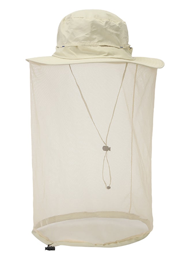 Sharpdo - Mesh Insect-Proof Sun Protection Hat Off-White - Image 1