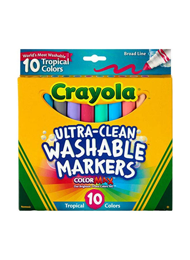 Crayola 10-Piece Ultraclean Tropical Markers Set 58-7856 Multicolour