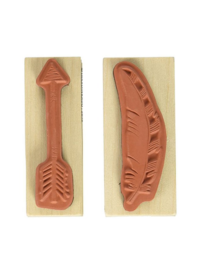 Feather & Arrow Rubber Stamp Multicolour - v1552300258/N20548756A_2