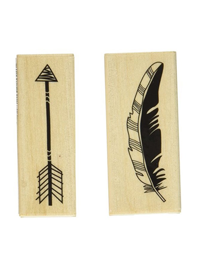 Feather & Arrow Rubber Stamp Multicolour - v1552300259/N20548756A_3