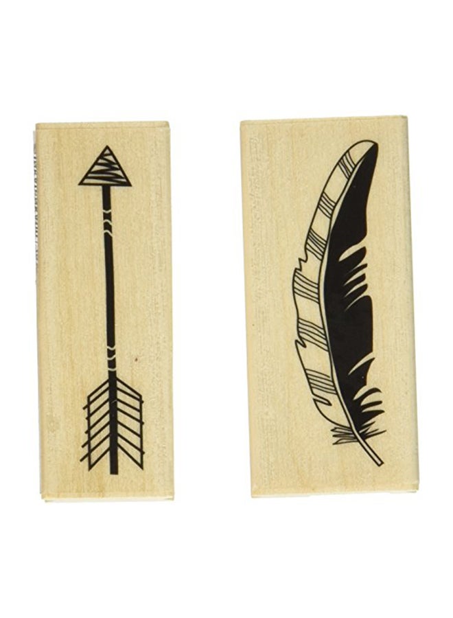 Feather & Arrow Rubber Stamp Multicolour - v1552300265/N20548756A_1