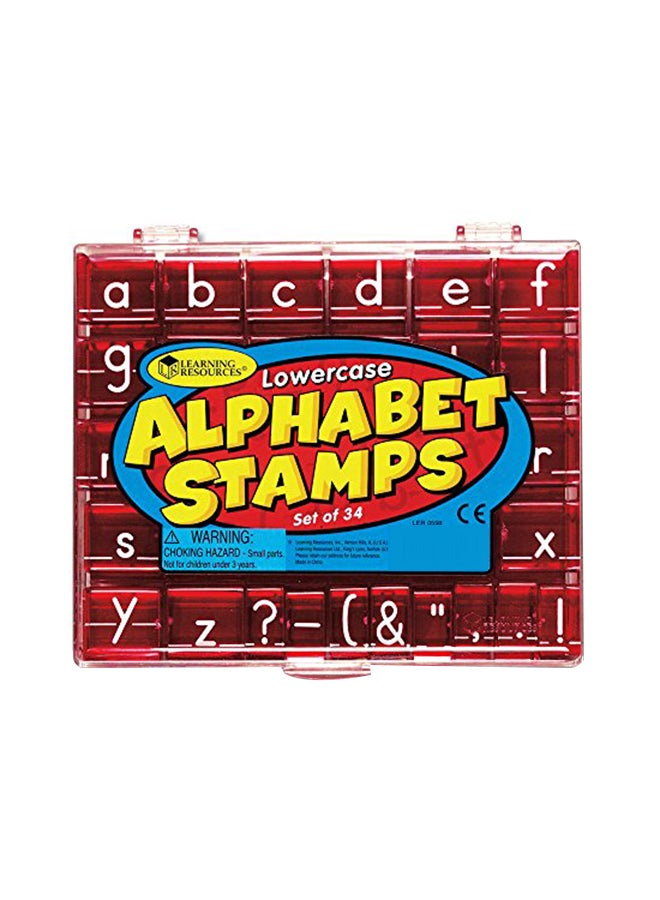 Learning Resources Lowercase Educational Alphabet Stamps Set Red
