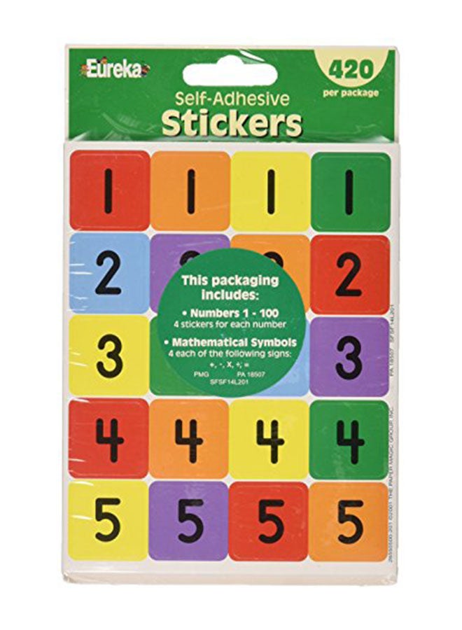 Eureka School Eureka Classroom Supplies 1 to 100 Number Stickers for Kids, 420pc  - Image 2