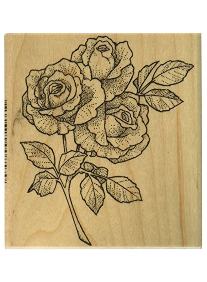 Roses Rubber Stamp Brown/Black - v1552300515/N21694587A_1