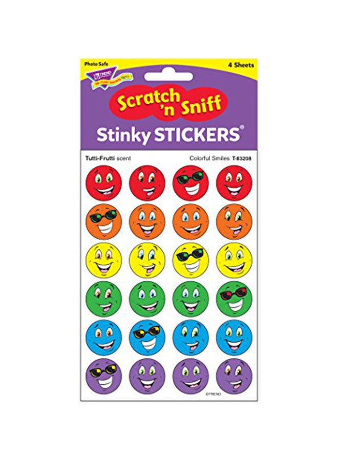 تريند إنتربرايزس إنك 96 قطعة ملونة لأوجه مبتسمة توتي فروتي بملصقات ستينكي طراز T-83208 - Image 2
