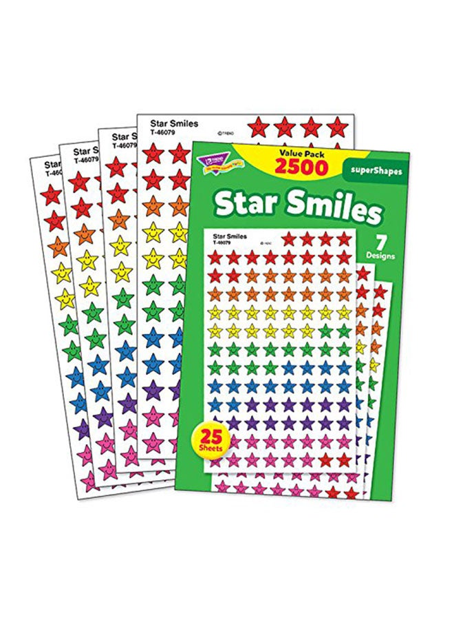 تريند إنتربرايزس إنك مجموعة قيمة من ملصقات رائعة الشكل من ستار سمايلز مكونة من 2500 قطعة - Image 1