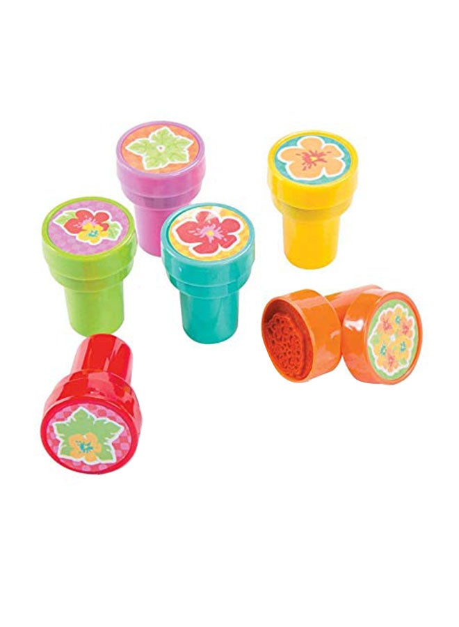 فن إكسبريس مجموعة أختام بطبعة زهرة الكركديه من 24 قطعة