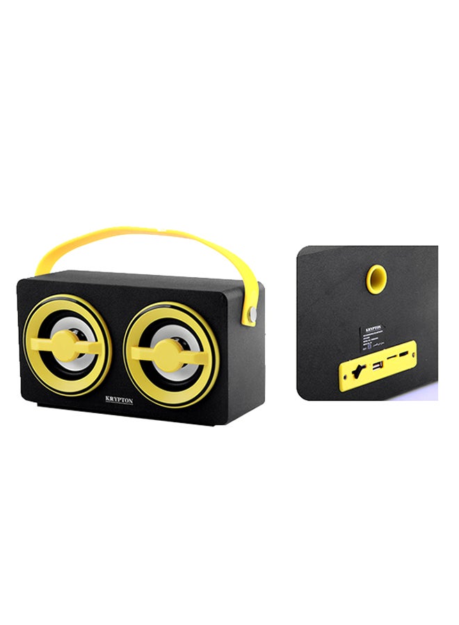 KRYPTON Rechargeable Portable Bluetooth Speaker Yellow/Black  - Image 4
