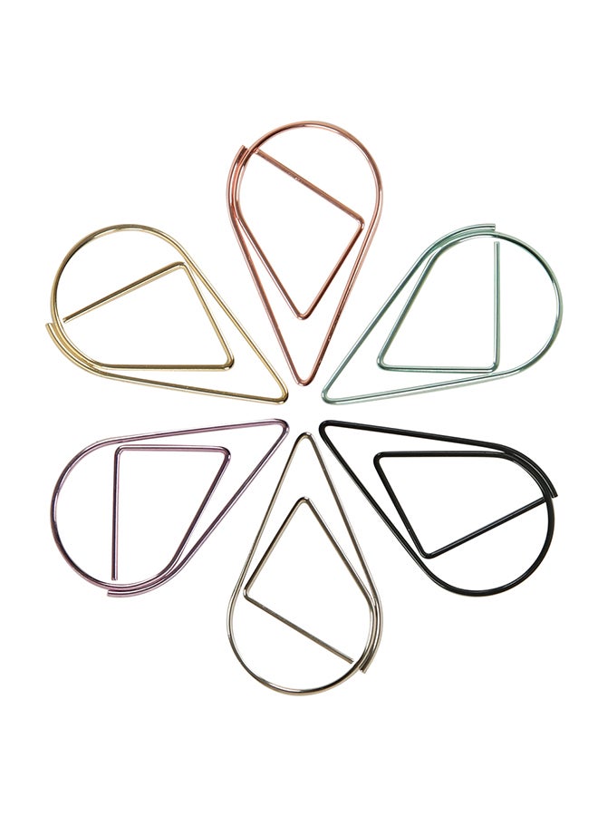 Generic 30Pcs/ Box Metal Paper Clips Bookmark Waterdrop Shape Office School Home Stationery  - Image 2