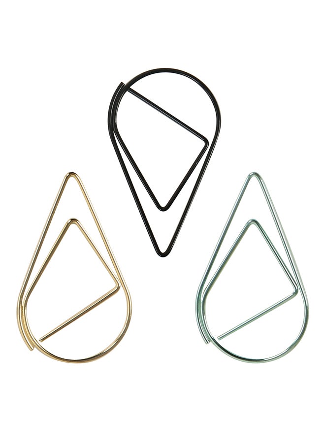 Generic 30Pcs/ Box Metal Paper Clips Bookmark Waterdrop Shape Office School Home Stationery  - Image 4