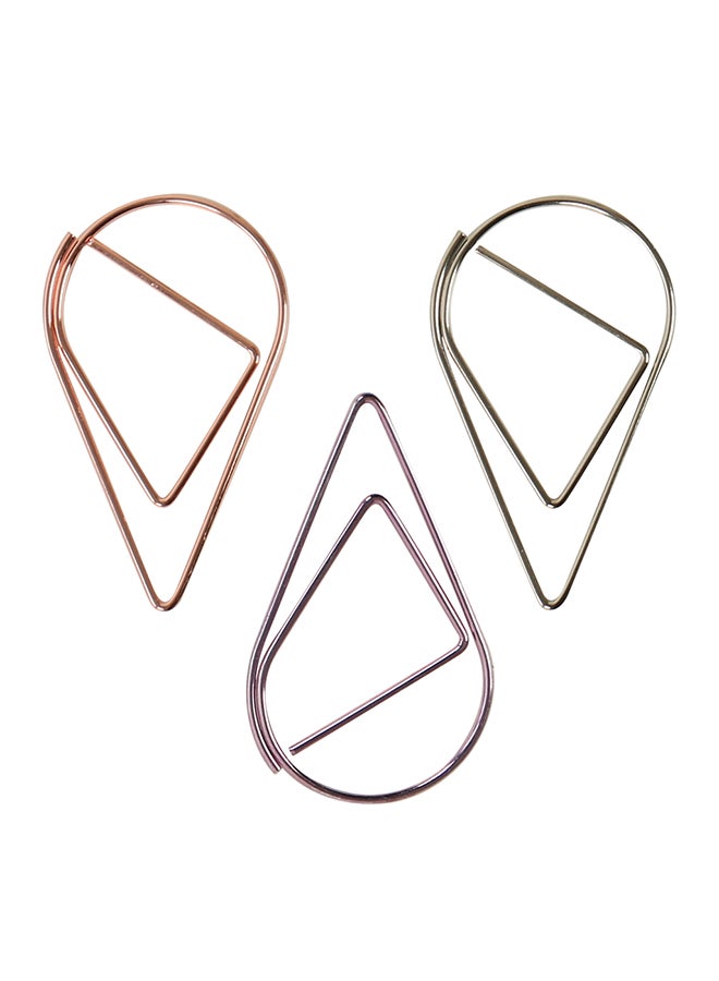 Generic 30Pcs/ Box Metal Paper Clips Bookmark Waterdrop Shape Office School Home Stationery  - Image 3
