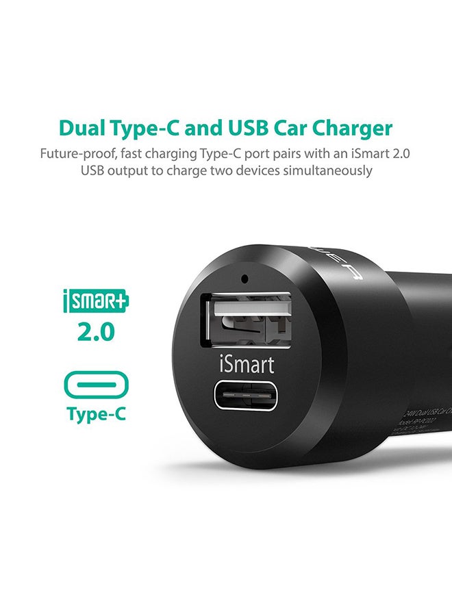 راف باور محول سيارة بمنفذ USB مزدوج أسود - Image 2