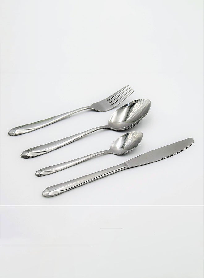 24-Piece Stainelss Steel Cutlery Set Silver 32x26x5cm - Image 2
