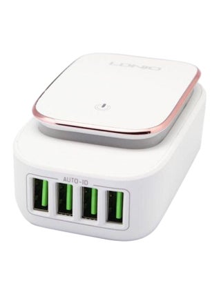 شاحن موبايل ذو 4 منافذ USB Type-C مزود بخاصية مصباح بإضاءة LED يعمل باللمس أبيض/وردي ذهبي - v1552309787/N21770913A_1