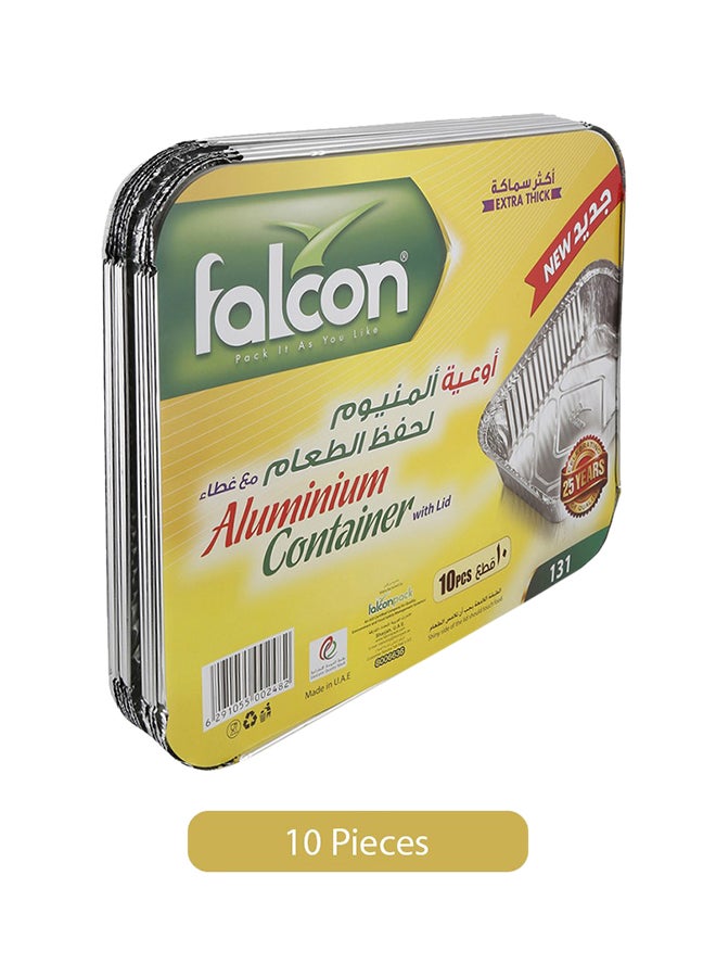 Falcon 10-Piece 131 Extra Thick Food Storage Lid Container Silver/White  - Image 2