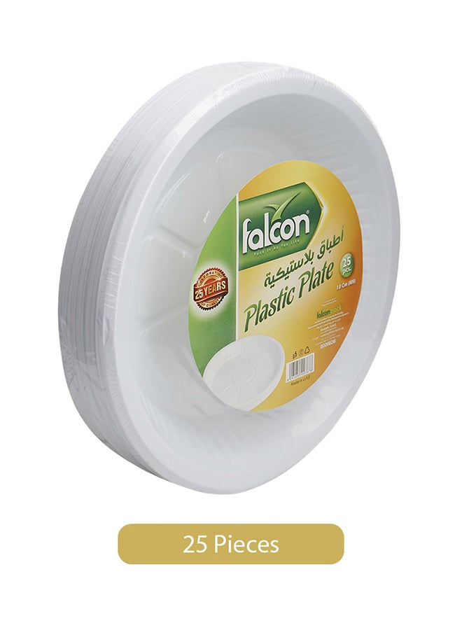 فالكون طبق بلاستيكي مستدير بعدد 25 قطعة أبيض 18سم - Image 5