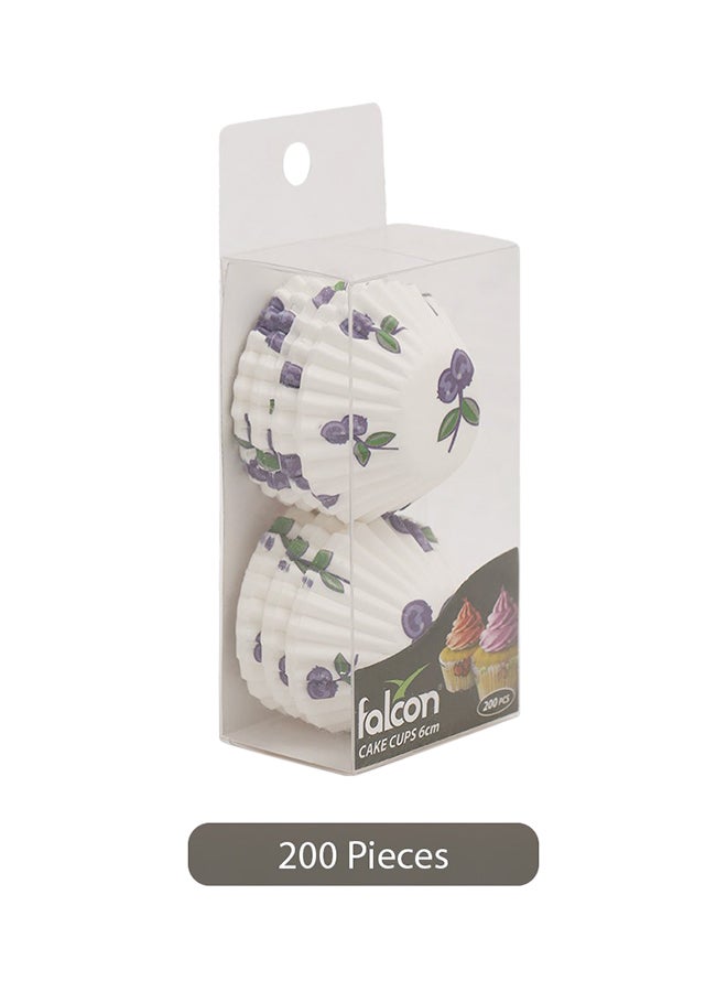 فالكون قوالب كب كيك بنقشة أزهار عدد 200 قطعة أبيض/أرجواني 6سم - Image 2