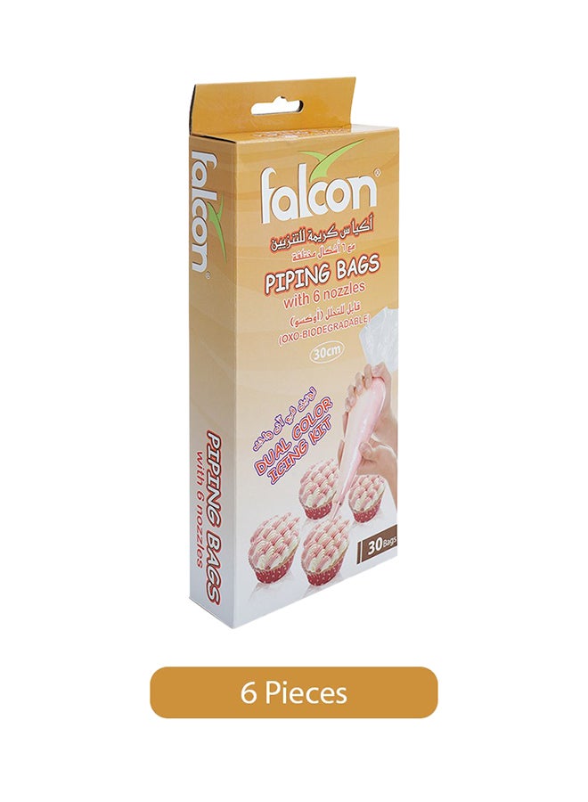 Falcon - 30-Piece Falcon Piping Bags With 6 Nozzles Clear 30cm - Image 1