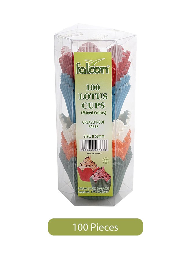 Falcon 100-Piece Lotus Greaseproof Paper Cake Cup Multicolour  - Image 1