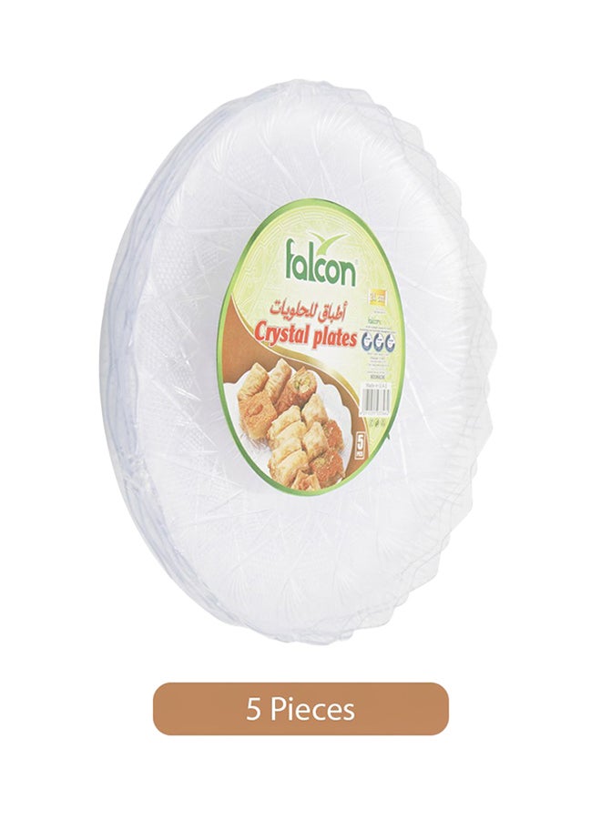 Falcon 5-Piece Round Crystal Plate Clear 24cm - Image 1