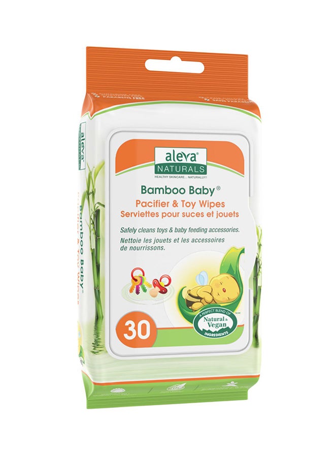 Aleva Naturals Bamboo Baby Pacifier And Toy Wipes-30 Count  - Image 1