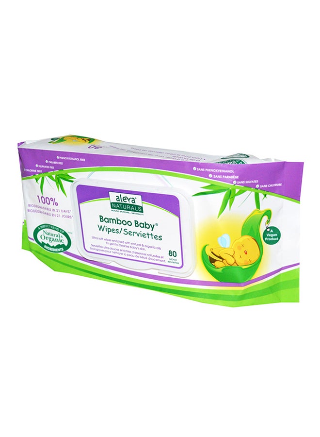 Aleva Naturals - Bamboo Baby Scented Wipes-80 Count - Image 1