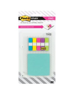 Post It Attach And Go Spiral Insert Blue/Yellow/Purple 
