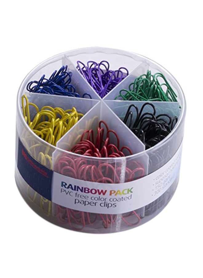 أوفيس ميت طقم مشابك أوراق مكون من 450 قطعة أحمر / أزرق / أصفر - Image 1