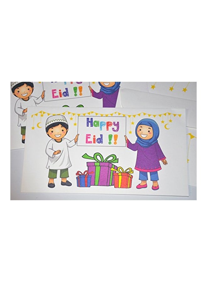 زافرون شوب طقم مكون من 8 قطع بتصميم مغلفات للنقود أبيض/أرجواني/أخضر  - Image 2
