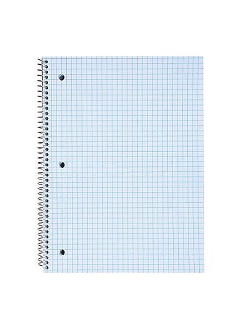Spiral Binded Graph Paper Notebook White