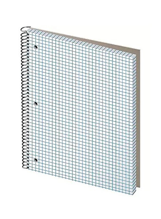 Spiral Binded Graph Paper Notebook White