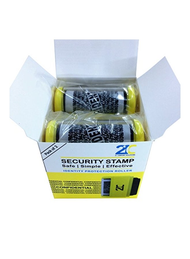 21C 2-Piece Identity Protection Roller Stamp Set Black/White - Image 2